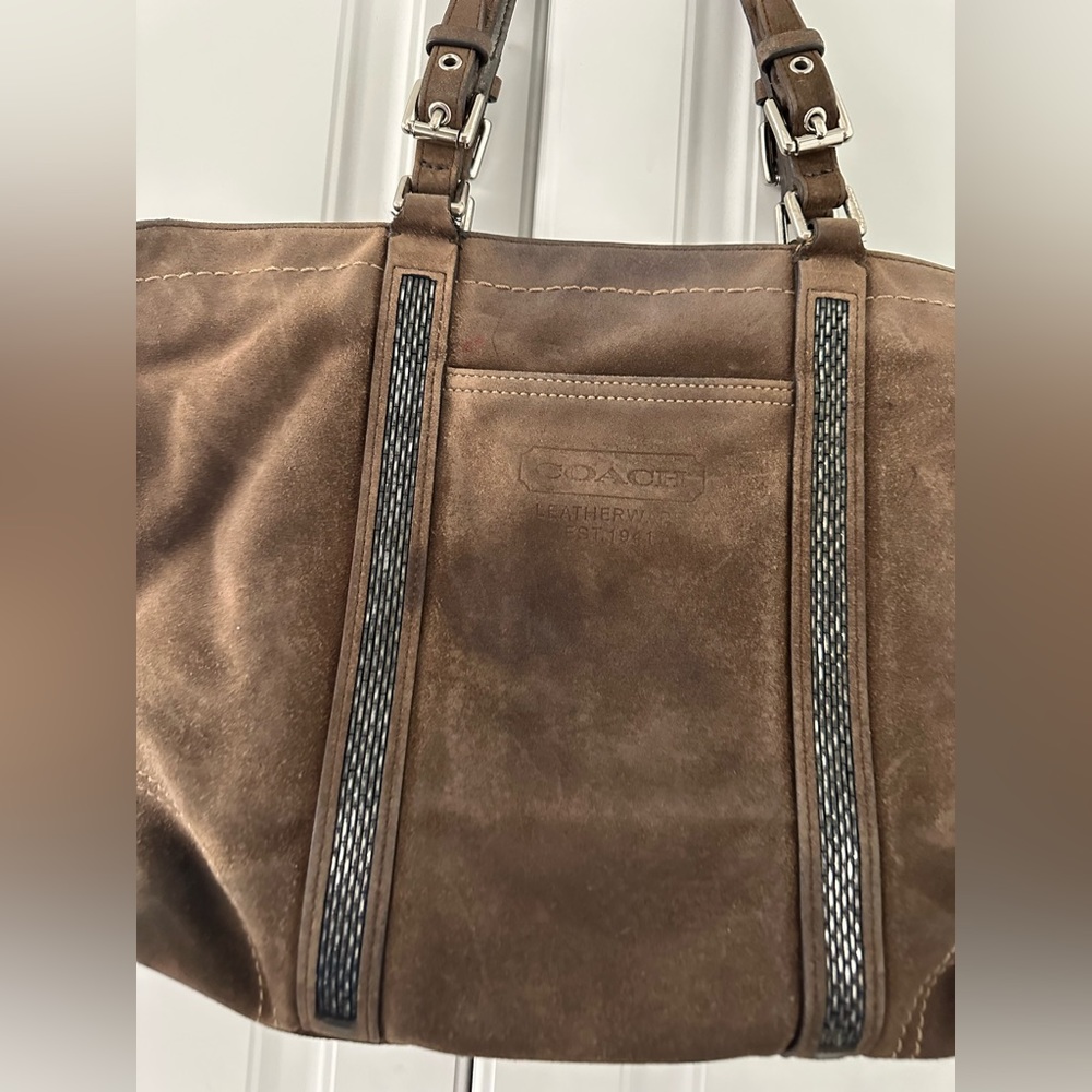 2005 Vintage Coach brown suede handbag/shoulder bag - Picture 7 of 13